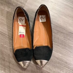Dolce Vita Size 9 Black and Silver Women's Flats